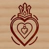 Vector illustration of the Sacred Heart symbol for religious artwork.