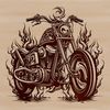 Vector Graphic Bike Design A detailed illustration of a motorbike, suitable for vector graphics and cutting machine designs.