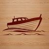 Small Vessel Illustration A vector graphic representation of a small vessel on calm waters.