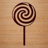 A colorful vector illustration of a classic lollipop on a transparent background.
