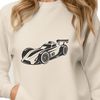 Bold Racing Vehicle Design An illustrated racing vehicle with bold lines and curves.