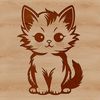 Simple Cat Vector Graphic A cute sitting cat in a simple design, suitable for personal or commercial vector art projects.