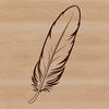 A single white feather with subtle texture, suitable as vector art for crafting and design projects.