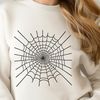 A intricately designed vector illustration of a spider's web in a stylized pattern.