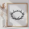 Stylized Crown of Thorns Illustration A stylized representation of the crown of thorns worn by Jesus Christ in Christian tradition.