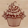 Vibrant Cupcake Decoration A colorful cupcake with intricate decorations and frosting, ideal for food illustrations.