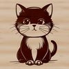 A cute kitten sitting on its haunches.