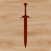 Vector Silhouette Sword Design A detailed silhouette of a sword in vector art format.