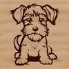 Sitting Schnauzer Illustration A detailed illustration of a sitting miniature schnauzer dog with a compact build.