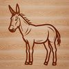 A standing donkey illustrated in vector format.