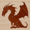 A detailed illustration of a mythical creature, a large dragon with scales and wings, designed as a vector graphic.