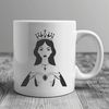 A young female princess character designed as a vector graphic in SVG format.