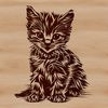 Playful Kitten Icon A cartoon kitten sitting on its haunches, depicted in a simple and playful style.