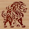 Majestic Safari Animal Icon A majestic standing lion with ornate fur pattern, suitable for vector design and cutting machine projects.