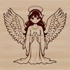 Vector illustration of a guardian angel with wings and halo.