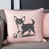 Illustrative vector art of a small dog breed, specifically a Chihuahua, suitable for digital cutting or engraving.