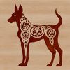 Standing Doberman Pinscher SVG Art A detailed illustration of a standing Doberman Pinscher dog.