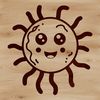 A simple illustration of a bacteria cell with detailed cellular structures.