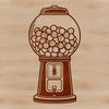 Whimsical Gumball Dispenser Icon A digital representation of a classic gumball machine, designed for vector graphics.