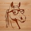 Playful Horse in Spectacles SVG An illustration of a horse wearing glasses in a playful and whimsical style.