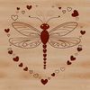 A detailed illustration of a dragonfly with intricate designs and patterns.
