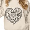 Beautiful Stylized Heart SVG Art A colorful mandala design featuring a stylized heart at its center.