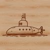 Detailed Submarine Design Vector Art Vector illustration of a military-style submarine with detailed design.