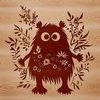 Floral Friends Cute Monster Design A colorful illustration of a cute monster surrounded by floral elements.