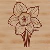 Nature-Inspired Daffodil Design A single daffodil flower in full bloom, with bright yellow petals and a green stem.