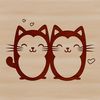 Adorable Cartoon Cat Design A cute cartoon cat sitting with love hearts surrounding it, making it perfect as a vector art design.