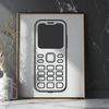 A precision vector design of a cell phone, suitable for cutting machine stencils or digital art projects.