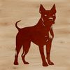 A detailed illustration of a standing pitbull with bold features.
