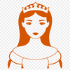 Illustration of a young girl dressed as a princess in a traditional costume.