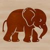 A standing elephant, a common safari animal, rendered as a vector design.