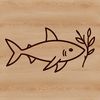 Vector representation of a shark, suitable for digital applications such as graphic design and cutting machine projects.