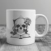 Beautiful Stylized Skull Design A stylized illustration of a Gothic-inspired skull with ornate details and a subtle background.