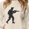 Military Uniform Clip Art A 2D representation of a soldier in a military uniform, suitable for vector art and digital cutting.