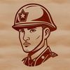 Detailed Military Illustration SVG A detailed illustration of a man in military attire, suitable for graphic design and cutting machine projects.