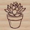 Fleshy Desert Plant Illustration Succulent plant with thick fleshy leaves, suitable for floral arrangements or gardening designs.