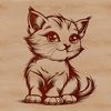 Cute Kitten Clip Art A sitting kitten, illustration suitable for digital design and crafting.