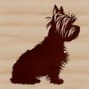Tiny Terrier Silhouette A small breed dog with a typical coat pattern sitting on a plain background.