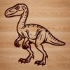Colorful dinosaur SVG clip art for creative projects A prehistoric dino illustration in vector format