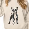 Boston Terrier Silhouette in Vector Art Style Standing dog silhouette in high-quality vector art style.