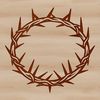Christian Emblem Vector Art A detailed illustration of the Crown of Thorns from Christian tradition, represented as a symbol of devotion and sacrifice.