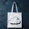 Minimalist Cloud Design Illustration A white, fluffy cloud is depicted in a clean and minimalist style, suitable for various design applications.