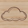 A stylized illustration of a cloud, suitable for vector graphics and digital design.