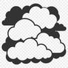 Simple Vector Cloud Icon Design A white, puffy cloud against a blue sky, depicted as a simple vector illustration.