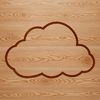 A stylized illustration of a white cumulus cloud in a vector format.