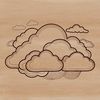 A white cloud with puffy texture in the sky.