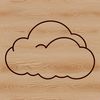 A stylized illustration of a white cloud against a clear blue sky, suitable for use in graphic design and digital art.